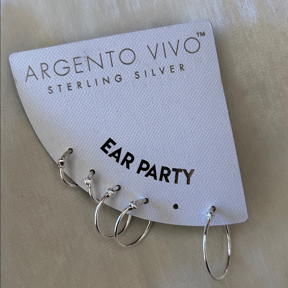 Argento Vivo Hoops Set